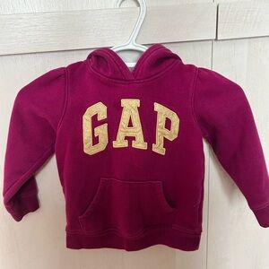 GAP Kids Burgundy Hoodie with Yellow Logo